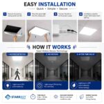 36W – Motion Sensor 2 x 2 Panel Light Auto dimming, Cool White – 6500K | Motion Sensor & Motion Sensor Lights (Pack Of 6)