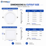 15W – Motion Sensor Concealed Panel Light Auto dimming Square Metal, Warm White – 3000K