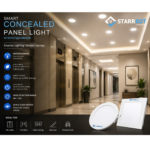 15W – Motion Sensor Concealed Panel Light Auto dimming Square Metal, Warm White – 3000K