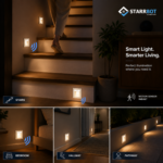 StarrBot Automations Motion Sensor Foot Light | 2 Module – Motion Sensor LED Foot Lamp | Auto On/Off | Energy Saving | Warm White