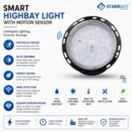 Motion Sensor Hight Bay Light | 100W | Round | Auto Dimming | Aluminium Body | Cool White