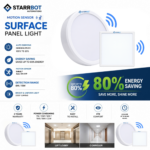 22W – Motion Sensor Surface Panel Light Auto dimming Square Plastic, Cool White – 6500K | Motion Sensor & Motion Sensor Lights