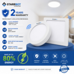 15W – Motion Sensor Surface Panel Light Auto dimming Square Plastic, Warm White – 3000K