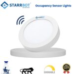 StarrBot Automations 22W – Occupancy Sensor Surface Panel Light Auto dimming Round Metal, Cool White – 6500K