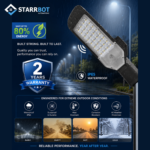 Starrbot Automations – 200W | Motion Sensor Street Light | Auto Dimming | Aluminium Body