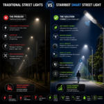Starrbot Automations – 200W | Motion Sensor Street Light | Auto Dimming | Aluminium Body