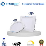 StarrBot Automations 15W – Occupancy Sensor Concealed Panel Light Auto dimming Square Metal, Natural White – 4000K