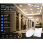 StarrBot Automations 15W – Occupancy Sensor Concealed Panel Light Auto dimming Square Metal, Natural White – 4000K