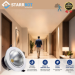 Starrbot Automations 12W – Occupancy sensor COB Light – Movable, Auto dimming Cool White – 6500K