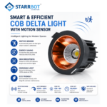 StarrBot Automations 9W – Motion Sensor COB Light – Delta Premium, Auto ON/Off Cool White – 6500K