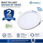 15W – Motion Sensor Concealed Panel Light Auto dimming Round Metal, Cool White – 6500K | 6 inch | Motion Sensor & Motion Sensor Lights
