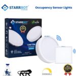 15W – Motion Sensor Surface Panel Light Auto ON/Off Round Plastic, Natural White – 4000K | 6 Inch | Motion Sensor & Motion Sensor Lights