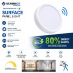 15W – Motion Sensor Surface Panel Light Auto dimming Round Plastic, Cool White – 6500K | 6 Inch