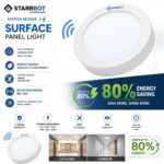 22W – Motion Sensor Surface Panel Light Auto dimming Round Metal, Warm White – 3000K  | Motion Sensor & Motion Sensor Lights