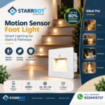StarrBot Automations Motion Sensor Foot Light | 4 Module – Motion Sensor LED Foot Lamp | Auto On/Off | Energy Saving | Warm White | Motion Sensor & Motion Sensor Lights