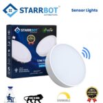 15W – Motion Sensor Surface Panel Light Auto dimming Round Plastic, Cool White – 6500K | 6 Inch