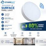 15W – Motion Sensor Surface Panel Light Auto dimming Round Plastic, Cool White – 6500K | 6 Inch