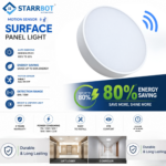 22W – Motion Sensor Surface Panel Light Auto dimming Round Plastic, Warm White – 3000K | Motion Sensor & Motion Sensor Lights