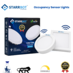 15W – Motion Sensor Surface Panel Light Auto dimming Square Plastic, Warm White – 3000K