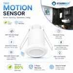 Starrbot PIR Motion Sensor S-24 A | 400W | 40mm | Round | Auto On Off | PC Body