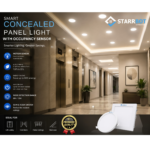 15W – Motion Sensor Concealed Panel Light Auto dimming Square Plastic, Natural White – 4000K