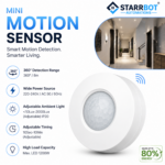 PIR Motion Sensor S-24 | Round | Auto On Off | PC Body
